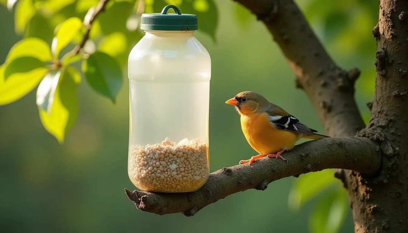 Un semplice vaso di plastica può trasformarsi in una mangiatoia per uccelli: scopri come